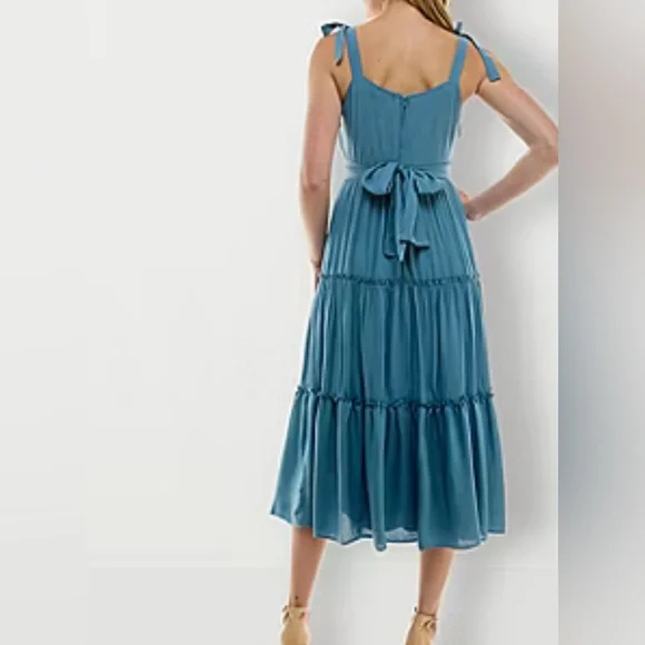 Trixxi Womens Sleeveless Midi Fit + Flare Dress Juniors - Picture 5 of 7